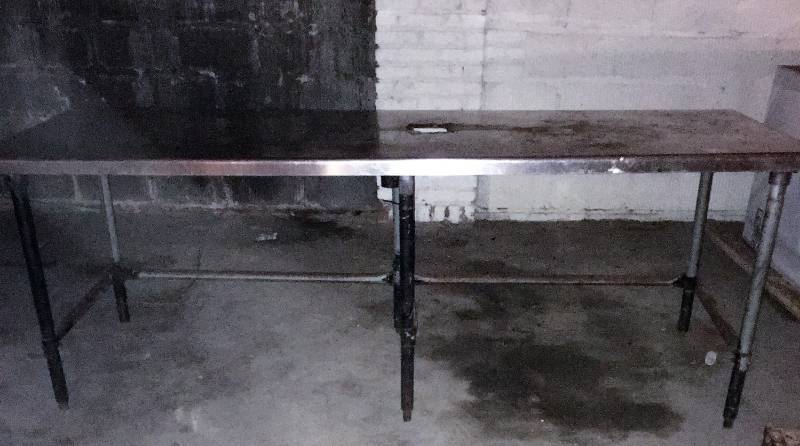 lot 5072 image: SS Work Table with Hole Cut in it - See Pictures