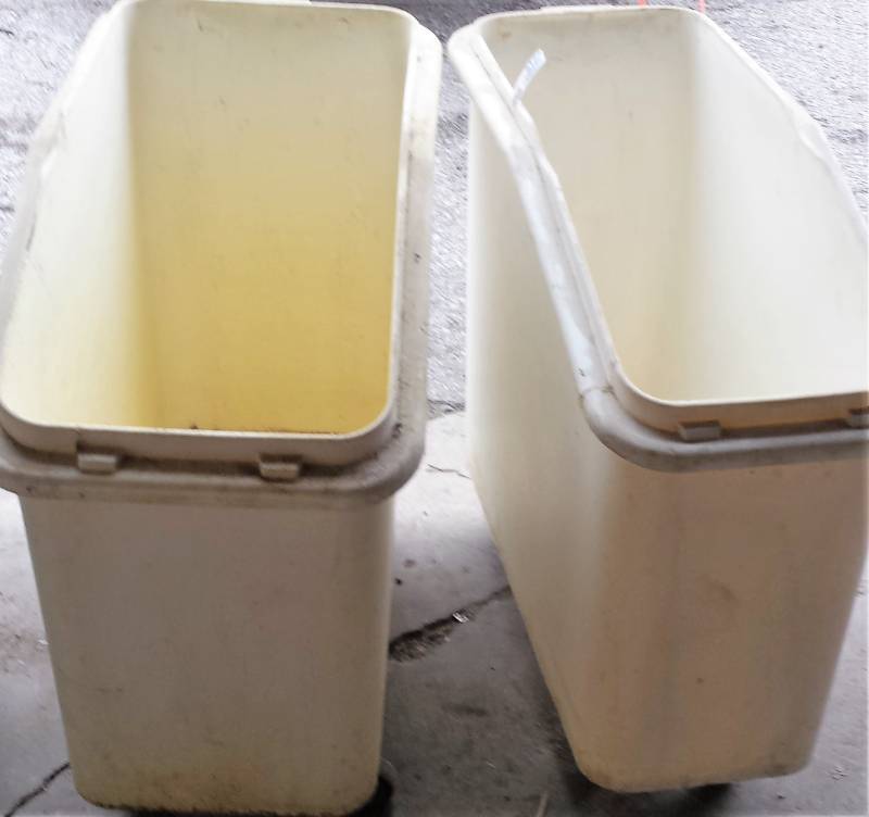 lot 5122 image: Two Rolling Rectangular Storage Bins