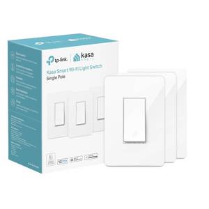 lot 1007 image: Kasa Smart Light Switch HS200P3, Single Pole, Needs Neutral Wire, 2.4GHz Wi-Fi Light Switch Compatible with Alexa and Google Home, UL Certified, No Hub Required, 3 Count -Pack of 1 , White