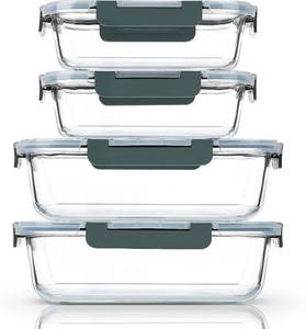 lot 1025 image: M MCIRCO 80 oz & 36 oz Extra Large Glass Food StorageBaking Containers Set with Lids, 2 Pack 80 oz(10 cup)&2 Pack 36 oz (4.5 cup) Airtight Glass Container,Microwave,Oven,Freezer and Dishwasher