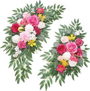 lot 1416 image: Artificial Wedding Arch Flowers Kit(Pack of 2) for Wedding Arch, Bridal Shower, Ceremony and Reception Backdrop Decoration (Bright Pink)
