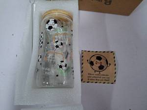 lot 1421 image: Soccer Lover Gifts Straw Glass Cup