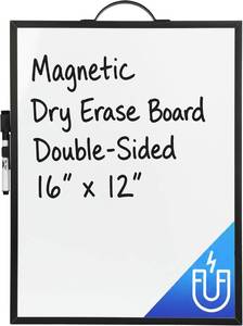 lot 1463 image: Mr. Pen- Small Magnetic White Board, 16x12, Double-Sided Magnetic Dry Erase Board with Handle & Dry Erase Marker, Portable Aluminum Frame Whiteboard for Office, Home, Classroom, Studying & Planning