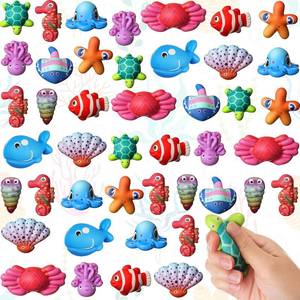 lot 1487 image: Halloscume 48 Pcs Ocean Squeeze Jumbo Toys for Kids Slow Rising Large Sea Animal Toys Under the Sea Party Favor Bulk for Kids Goodie Bag Filler Classroom Prize Ocean Themed Birthday Party Favor