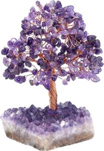 lot 1508 image: Jovivi Natural Amethyst Healing Crystal Money Tree on Amethyst Cluster Geode Druzy Base Feng Shui Crystals for Home Office Desk Decorations, Wealth, Good Luck