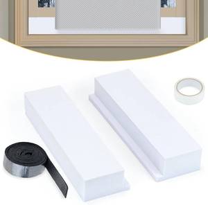 lot 1524 image: 2 Pack Foam Block for U-Shape Window AC Units,Window AC Curtain Side Foam Block with Weather Seal Tape,Stop Cold Drafts Air Leak,Winter Summer,Compatible with Midea Air Conditioner