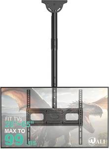 lot 1593 image: WALI Ceiling TV Mount Long Arm, Full Motion Adjustable Bracket Fits Most LED, LCD TVs 26 to 65 inch, up to 99lbs, Height Extension up to 35.8 Inch, Mounting Holes up to 400x400mm (CM2665XL-P), Black