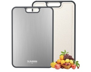 lot 1605 image: Titanium Cutting Board for Kitchen, Cutting Board Double Sided Food Grade, Pure TitaniumPP, Easy to Clean Large Size 15 10.3