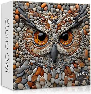 lot 1611 image: PICKFORU Owl Puzzles for Adults 1000 Pieces, Stone Bird Jigsaw Puzzles Hard, Unique Difficult Impossible Puzzle Challenging for Adults