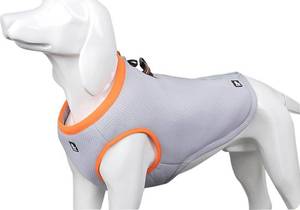 lot 1615 image: SGODA Dog Cooling Vest Harness Cooler Jacket Grey Orange X-Large