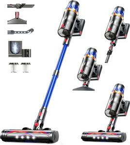 lot 1662 image: Cordless Vacuum Cleaner,Upgraded 600W 50KPA 70 Mins Vacuum Cleaners for Home,Self-Standing with Stick Vacuum,Touch Screen, Anti-tangle,Rechargeable,Lightweight, Vacuum for Pet Hair Carpets Hard Floors