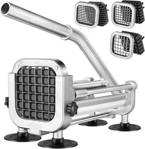 lot 1682 image: 3Pcs French Fry Cutter, Ruooson Professional Potato Cutter Slicer with 12 In & 38 In & 14 In Stainless Steel Blades, Great for Whole Potatoes Carrots Cucumbers.