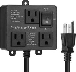 lot 1683 image: Automatic Vacuum Switch, Ortis Vacuum Switch for More Power Tools, Delay Vacuum OnOff to Prevent Circuit Overload and Tripping, Keep Your Workplace Cleaner, Better for Your Lung, Black