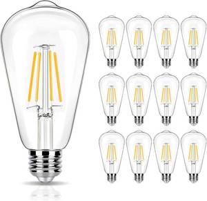 lot 1696 image: LED Light Bulbs 40 Watt Equivalent, 2700K Soft Warm Light Bulbs, 4W LED ST19 Edison Bulbs, 450LM, E26 Medium Base, High CRI 90, Not Dimmable, Pack of 12
