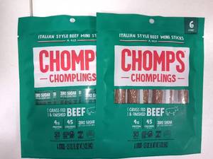 lot 1717 image: 2 Pack CHOMPLINGS Italian-Style Beef Sticks - 6ct0.5oz