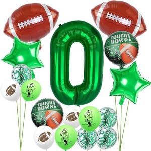 lot 1724 image: Football Balloons Arch Kit for Party Decorations,32-Inch 0st Birthday Number Balloons set with Latex Balloons, Star & Football Foil Balloons for Football Birthday Party,Baby Shower, Game Day Decor