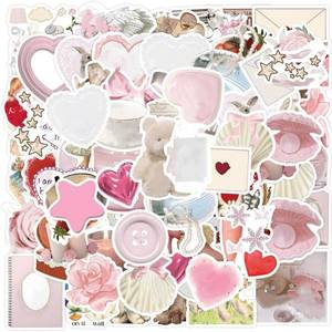 lot 1735 image: 100PCS Coquette Stickers,Pink Coquette Aesthetic Stickers Decal,Vinyl Waterproof Stickers for Water Bottles Laptop Computer Phone Guitar