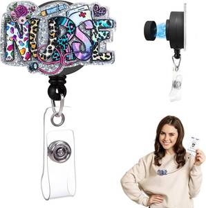 lot 1739 image: Magnetic Nurse Badge Holder, Funny Retractable ID Card Clip for Nursing School Students, RN CNA LPN & Medical Personnel - Cute Nurses Week Gifts