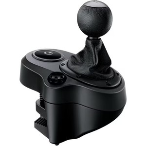 lot 1773 image: Logitech Driving Force Shifter Black - 6-speed short-throw gearbox - Solid steel gear shaft - Leather knob and boot - For G923, G29 and G920 Racing Wheels - PlayStation 4Xbox OnePC