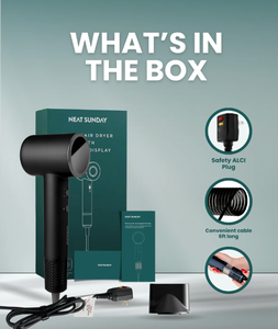 lot 1004 image: Neat Sunday High - Speed Ionic Hair Dryer With Digital Display - Retail $89.95