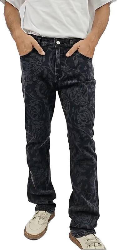 lot 64114 image: Mens Stacked Slim Fit Jeans Skinny Stretch Straight Leg Denim Pants Y2K Grunge Graphic Jeans Vintage Aesthetic Pants SIZE 34