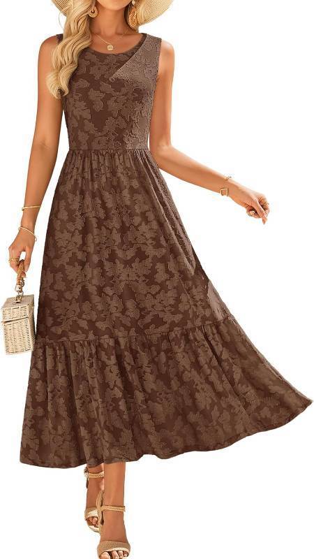 lot 10754 image: ZESICA Women s Summer Floral Bridal Shower Midi Dress Sun Dresses for Women 2026 Vacation Casual Flowy Sundress SIZE S