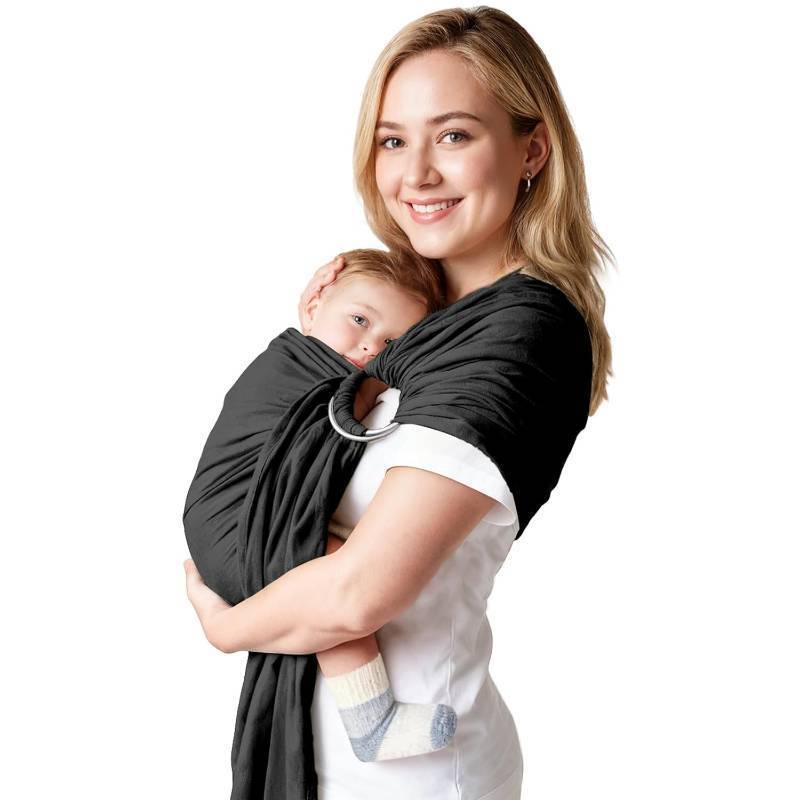 lot 10805 image: MISSWISDOM Baby Ring Sling Baby Carrier Newborn to Toddler Carrier (7-35 lbs), Baby Sling Carrier, Toddler Sling Carriers, Infant Wraps Carriers, Black