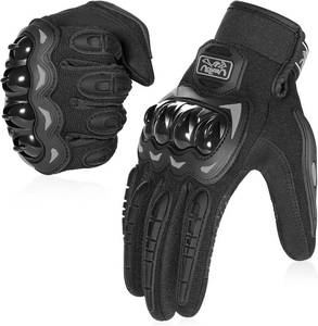 lot 1077 image: COFIT Motorcycle Gloves for Men and Women, Full Finger Touchscreen Motorbike Gloves for BMX ATV MTB Riding, Road Racing, Cycling, Climbing, Motocross - Black L