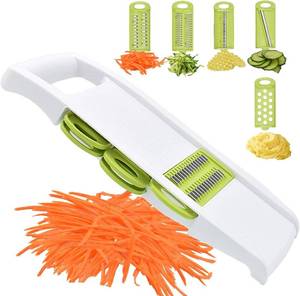 lot 1085 image: NACOLUS 5 in 1 Mandoline Slicer Vegetable Slicer Mandolin Multi Blade Potato Veggie Slicer Vegetable Cutter Julienne Shredder Potato Slicer Green
