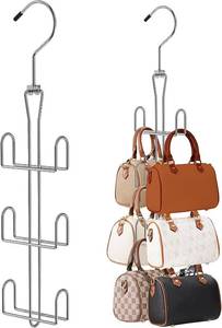 lot 1093 image: Purse Hanger 2 Pack,Purse Organizer for Closet,Rotatable Metal Bag Organizer,Purse Holder for Handbags,Belts,Scarves,Tote,Baseball Hats,Backpacks(Silver)