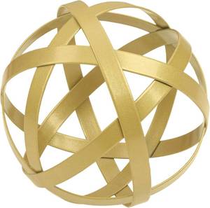 lot 1099 image: Everydecor Metal Decorative Sphere for Home Decor - Decorative Balls for Shelves, Centerpiece Bowls, Bookshelf - Decoration Orbs Accents for Living Room, Bedroom - Distressed Gold Shelf Spheres