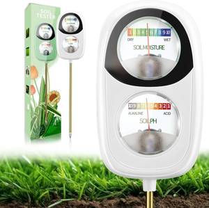 lot 1103 image: Soil Test Kit, 2-in-1 Soil Moisture Meter, Soil pH Tester, Large Dual Dial Soil Meter for Plants, Garden Soil, Lawn, Farm, Outdoor & Indoor Use-White