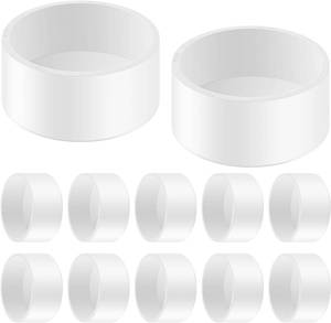lot 1107 image: 10 Packs 1-12 Inch PVC Pipe End Cap, Fits 1.9 OD Schedule 40 Furniture Grade, Heavy Duty Slip-on Caps for DIY Furniture, Garden Shelf, White