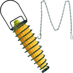 lot 1120 image: Geiserailie Squirrel Feeder Corn Cob Holder with 35 Inches Extension Chain for Squirrel Bird and Other Backyard Feeding Supplies(1 Pcs)
