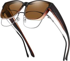 lot 1134 image: GEGURI Polarized Sunglasses Fit Over Glasses for Men Women, Oversized Square Sun Glasses UV400 Protection Shades