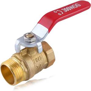 lot 1151 image: Brass Ball Valve G34 Inch Male x Female Thread Pipe Fitting, Heavy Duty Brass Ball Valve Shut Off Switch with Lever Handle, Brass Fitting 300WOG(Water, Oil, and Gas), 300PSI