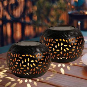 lot 1172 image: Solar Table Lanterns Outdoor Waterproof - 2 Pack LED Lamp Black Metal Tabletop Light Solar Powered Decorative Lantern for Indoor Desk Bedroom Patio Garden Pathway Yard(2 Pack)