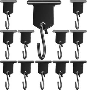 lot 1189 image: 12 Pairs Rv Awning Hooks for Lights Camping Awning Accessory Hangers S Shaped Hooks Set Rv Party Light Hangers for Christmas Party Camping Tent Indoor and Outdoor Supplies (Black)