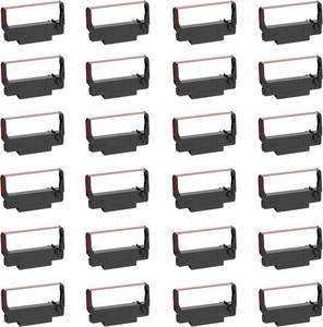 lot 1288 image: Bigger Replacement for ERC-303438 BR Ribbons, 24 Pack, Black and Red