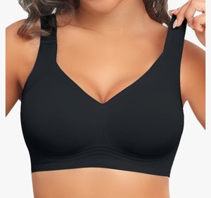 lot 1298 image: PoseFree Jelly Bra for Women Seamless Wireless Supportive Bra Comfort Soft Full Coverage Bra Size XL