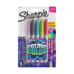 lot 1300 image: Sharpie 5pk Permanent Markers Fine Tip Cosmic Colors