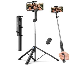 lot 1327 image: Fuloview Selfie Stick Tripod, Phone Tripod with Wireless Remote Control, Portable Selfie Stick for Photo, Live Streaming, Video Recording, Compatible with All Mobile Phones, Black