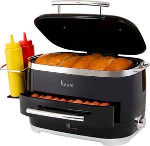 lot 1248 image: Kusini Hot Dog Steamer Machine With Bun Warmer, 24 Hot Dog & 12 Buns - Electric Food Steamer for Cooking Vegetables, Fish, & More - Unique Housewarming Gift Idea - Movie & Date Night Hosting Essential