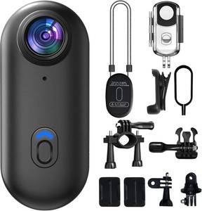 lot 1253 image: dahocamgo 4K Mini Body Camera, 64GB, Waterproof, Thumb Size  Action Snap Cam, POV Snapcam, Hands Free Recording, Wearable Camera, Mount Anywhere for Work, Travel, Pet Walks