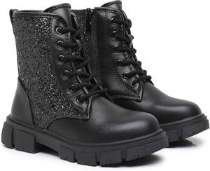 lot 1254 image: Apakowa Girls Combat Boots Fashion Ankle Booties Side Zipper Boots (ToddlerLittle KidBig Kid) Size 1-12-2