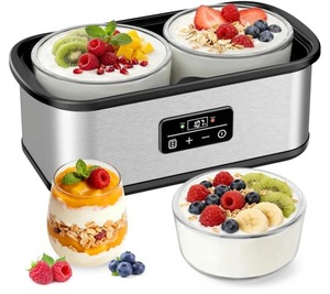 lot 1256 image: Yogurt Maker with Two 0.845 Quart Containers, Yogurt Maker Machine with Adjustable Temperature & Time Control, Automatic Shut-Off & Constant Temper for Homemade Probiotic Yogurt, Promoting Gut Health