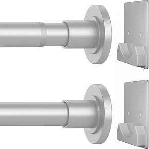 lot 1259 image: CorkLatta Matte Silver Shower Curtain Rod,1 Inch Diameter Stainless Steel Adjustable Spring Tension Rods 32 to 80,with Holders,Anti-Slip,Curtain Rods No Drilling(1 Pack)