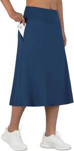 lot 17061 image: ANIVIVO Womens Midi Length Skorts Skirts with Pockets Modest Skirts 28 Long Knee Length Athletic Skorts Size Large