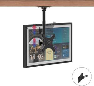 lot 17062 image: Under Cabinet Mount, for Echo Show 15 (1st, 2nd Gen), Height Adjustment, Swivel Left to Right, Rotate for Portrait or Landscape, Up and Down Tilt Show 15 Under-Cabinet Mount (Black)