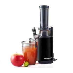 lot 17073 image: Elite Black Plastic Citrus Juicer, 16 oz Capacity, UL Safety Listed, Compact Size, Removable Pulp Tray, Dishwasher-Safe Container